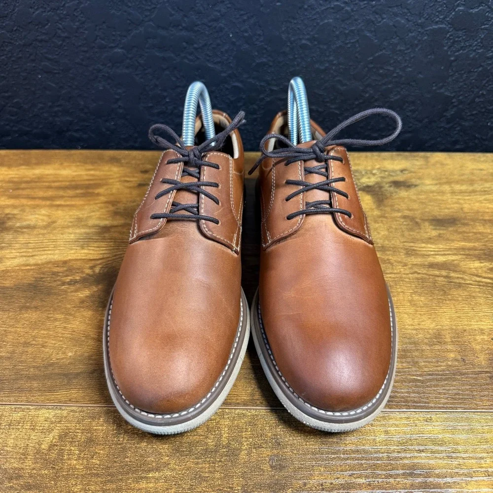 Johnston & Murphy XC4 Prentiss Brown Leather Plain Toe Oxford Boys Size 5M